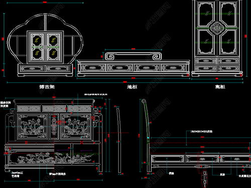 全套明清家具CAD全套中式家具CAD图纸设计平面图下载